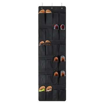 24 Plaid Over Door Hanging Bag Box Shoe Rack Hanger Storage Tidy Organizer Bag