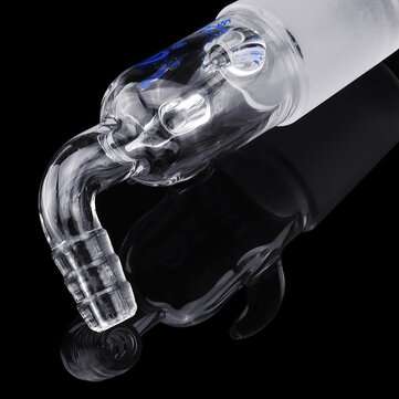 24/29 Glass Vacuum Adapter Air Exhaust Connector Right Angle Bend Two Sides Ears Ground Joint to Hos