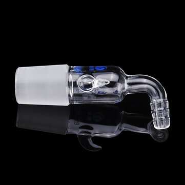 24/29 Glass Vacuum Adapter Air Exhaust Connector Right Angle Bend Two Sides Ears Ground Joint to Hos