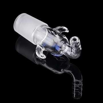 24/29 Glass Vacuum Adapter Air Exhaust Connector Right Angle Bend Two Sides Ears Ground Joint to Hos