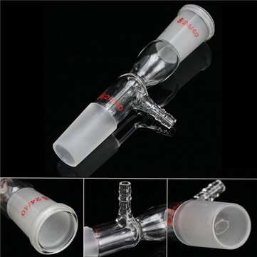 24/40 Glass Vacuum Take Off Adapter Lab Straight Tube Gas Inlet Adapter