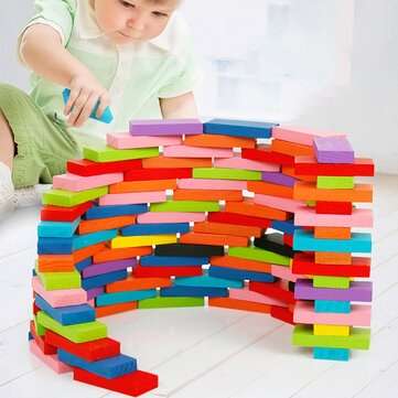 240 pcs Wooden Domino Multicolor Intelligence Development Early Education Puzzle Toys Creative Gifts