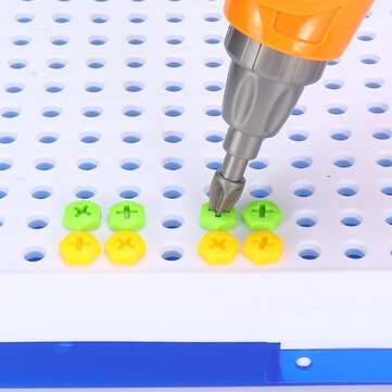 240Pcs DIY Drilling Screw Set Childrens 3D Creative Screw Puzzle Electric Drill Set Kids Early Educa