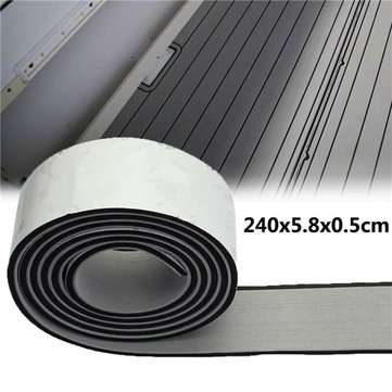 240x5.8x0.5cm EVA Flooring Faux Imitations Teak Gray&Black Decking Boat Flooring Sheet Pad