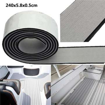240x5.8x0.5cm EVA Flooring Faux Imitations Teak Gray&Black Decking Boat Flooring Sheet Pad