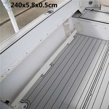 240x5.8x0.5cm EVA Flooring Faux Imitations Teak Gray&Black Decking Boat Flooring Sheet Pad