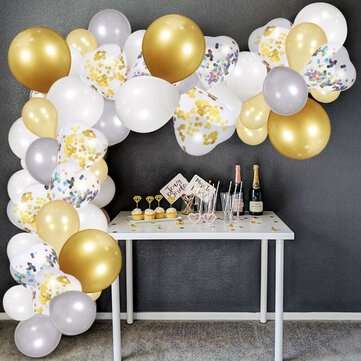 249Pcs Balloon Arch Set Golden White Ballon Arch Air Pump Set Birthday Wedding Baby Shower Garland A
