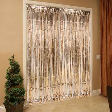 245cm  Rose Gold Foil Fringe Door Curtains Party Wedding Backdrop Hen Night Decoration