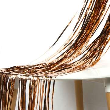 245cm  Rose Gold Foil Fringe Door Curtains Party Wedding Backdrop Hen Night Decoration