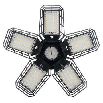 248 LED 5 Panels Deformable Garage Light E27 Basement Ceiling Lights Folding LED Workshop Fixture