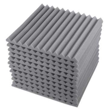 24Pcs Acoustic Panels Tiles Studio Soundproofing Insulation Closed Cell Foam (COLOR.: GREY)