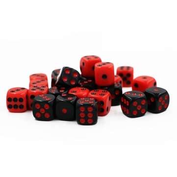 24Pcs Dice Game Gadget Red And Black Having Fun Dice Set For Bar KTV Karaoke Party Home Table Game W