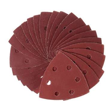 24Pcs Sand Grains Are Uniform Full and Wear-resistant Swing Triangle Six-hole Red Sandpaper for Sand