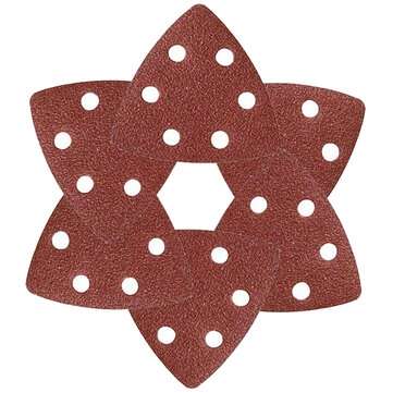 24Pcs Sand Grains Are Uniform Full and Wear-resistant Swing Triangle Six-hole Red Sandpaper for Sand