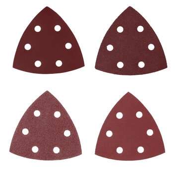 24Pcs Sand Grains Are Uniform Full and Wear-resistant Swing Triangle Six-hole Red Sandpaper for Sand