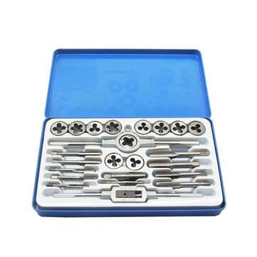 24Pcs Milled Alloy Steel Tap And Die Wrench Tool Set Drill Bits Countersink Drill Bit
