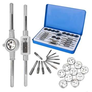 24Pcs Milled Alloy Steel Tap And Die Wrench Tool Set Drill Bits Countersink Drill Bit