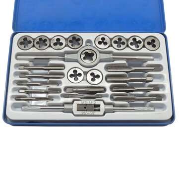 24Pcs Milled Alloy Steel Tap And Die Wrench Tool Set Drill Bits Countersink Drill Bit