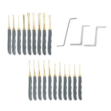 24Pcs Padlock Set PU Hardware Spanner Key Ring Multi-function Lock Repair Tool Single Hook Disassemb