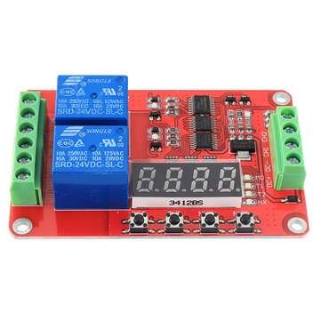 24V 2 Channel Multi-function Relay Module Delay Self-lock CycleTiming Timer Relay