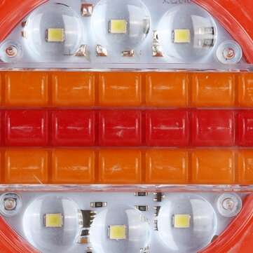 24V 7200LM 49LED Round Hamburger Rear Tail Lights Sequential Dynamic Indicator for Truck