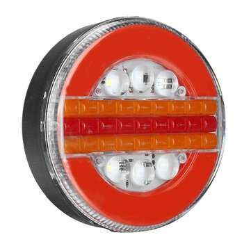 24V 7200LM 49LED Round Hamburger Rear Tail Lights Sequential Dynamic Indicator for Truck