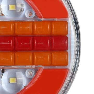 24V 7200LM 49LED Round Hamburger Rear Tail Lights Sequential Dynamic Indicator for Truck