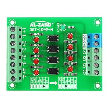 24V To 5V 4 Channel Optocoupler Isolation Board Isolated Module PLC Signal Level Voltage Converter B