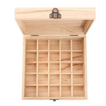 25 Grids Wooden Box Bottles Container Storage for Essential Oil Jewelry