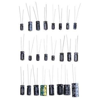 24Value 500Pcs 0.1uF-1000uF Electrolytic Capacitors + 10Value 600 Pcs 0.1uF-10uF Ceramic Capacitor A