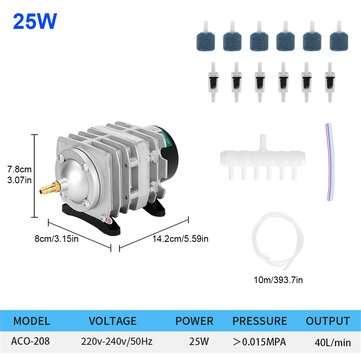 25/30W Air Pump Compressor Pond Pump ACO High Frequency Piston Oxygen Injection Machine (POWER: 25W)