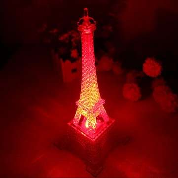 25.5cm Led Colors Changing Eiffel Tower Night Light Romantic Decorative Lights Decor Gift