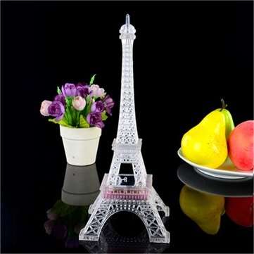 25.5cm Led Colors Changing Eiffel Tower Night Light Romantic Decorative Lights Decor Gift
