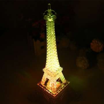 25.5cm Led Colors Changing Eiffel Tower Night Light Romantic Decorative Lights Decor Gift