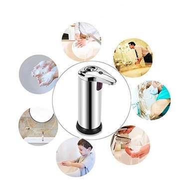 250ml Automatic Chrome Bathroom Kitchen Liquid Soap Dispenser No-Touch Hand Free