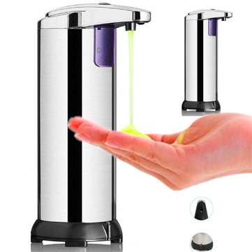250ml Automatic Chrome Bathroom Kitchen Liquid Soap Dispenser No-Touch Hand Free