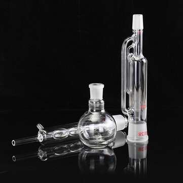 250ml 24/40 Allihn Condenser Flat Bottom Flask and 40/38 Soxhlet Extraction Glassware