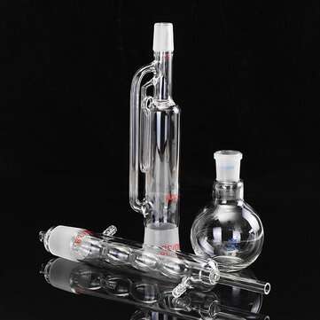 250ml 24/40 Allihn Condenser Flat Bottom Flask and 40/38 Soxhlet Extraction Glassware