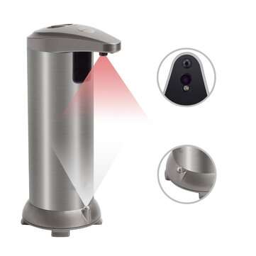 250ml Automatic Liquid Soap Dispenser Sensor non-contact Stainless Steel Hand Soap Bottle Dispenser