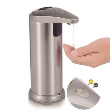 250ml Automatic Liquid Soap Dispenser Sensor non-contact Stainless Steel Hand Soap Bottle Dispenser