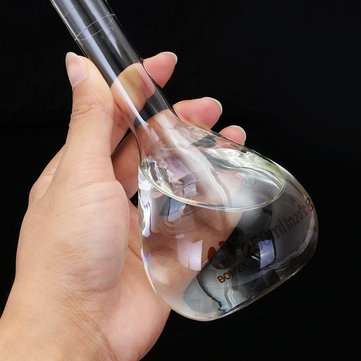 250mL Clear Glass Volumetric Flask w/ Glass Stopper Lab Chemistry Glassware