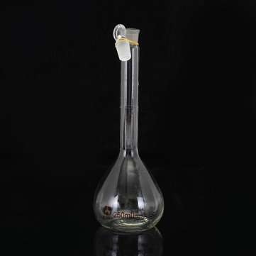 250mL Clear Glass Volumetric Flask w/ Glass Stopper Lab Chemistry Glassware