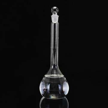 250mL Clear Glass Volumetric Flask w/ Glass Stopper Lab Chemistry Glassware