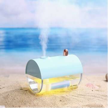 250ML Ultrasonic Air Humidifier LED Lamp Air Purifier (COLOR1: BLUE)