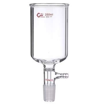 250ml Borosilicate Glass Filter Buchner Funnel 24/29 Inner Joint Serrated Tubulation Laboratory Glas