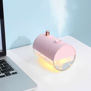 250ML Ultrasonic Air Humidifier LED Lamp Air Purifier (COLOR1: PINK)