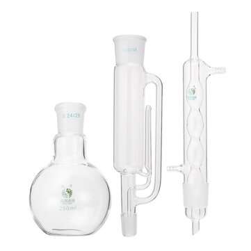 250ml Borosilicate Glass Soxhlet Extractor Condenser With Flat Bottom Flask Lab Glassware