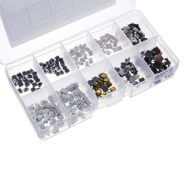 250pcs 10 Types Tactile Push Button Touch Switch Remote Keys Button Microswitch for school education