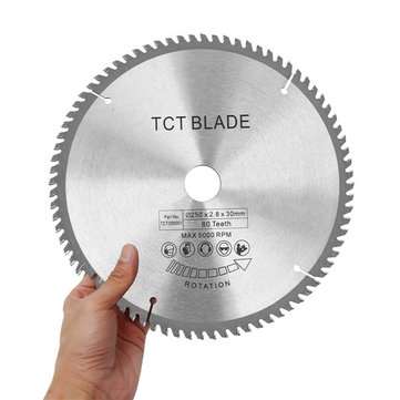 250mm 80T High Speed Steel TCT Circular Saw Blade 30mm Bore Blade for 255mm Saws
