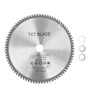 250mm 80T High Speed Steel TCT Circular Saw Blade 30mm Bore Blade for 255mm Saws